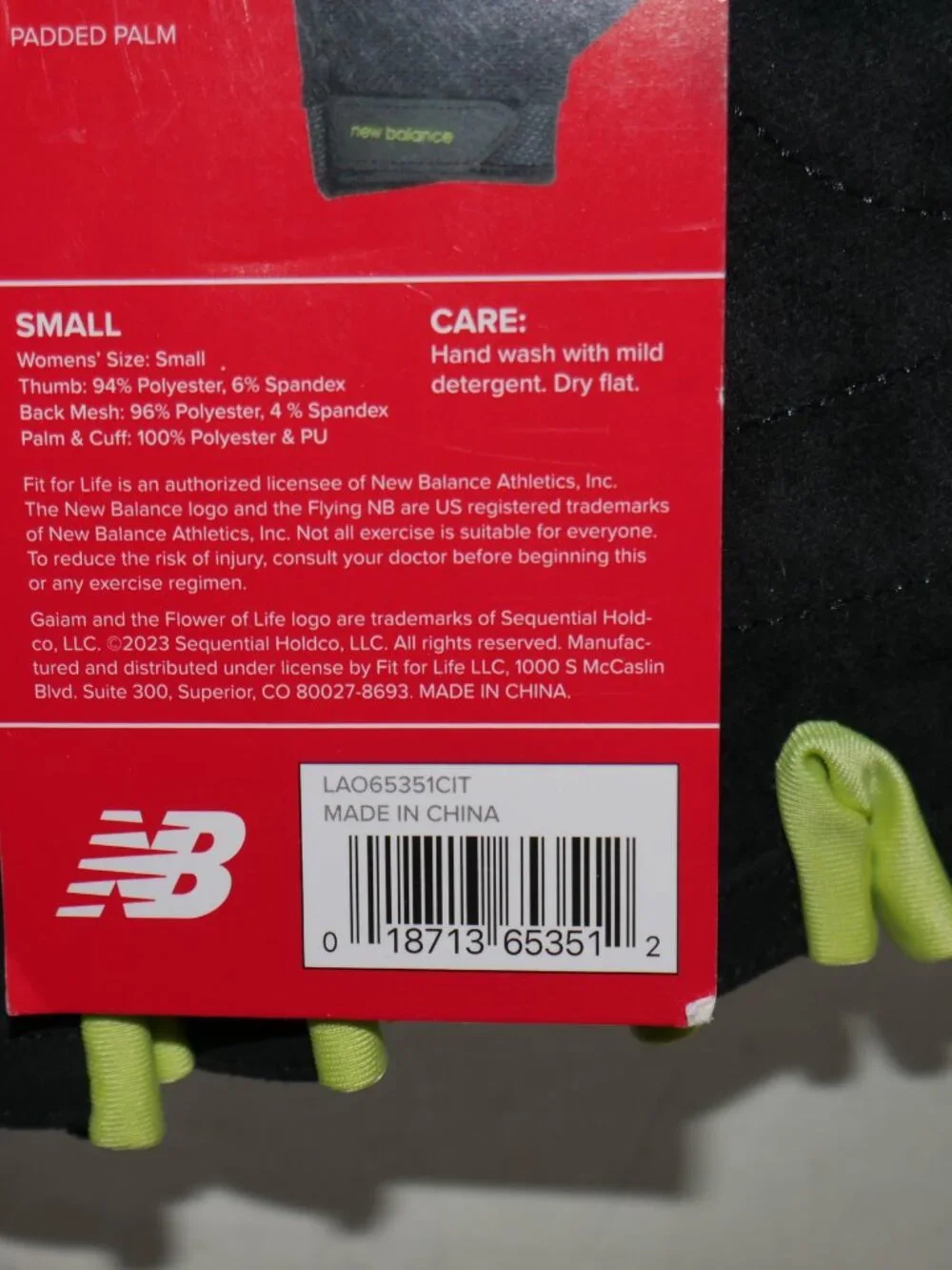 New Balance Weightlifting Half Finger Gloves Size S Gym Training Breathable NWT